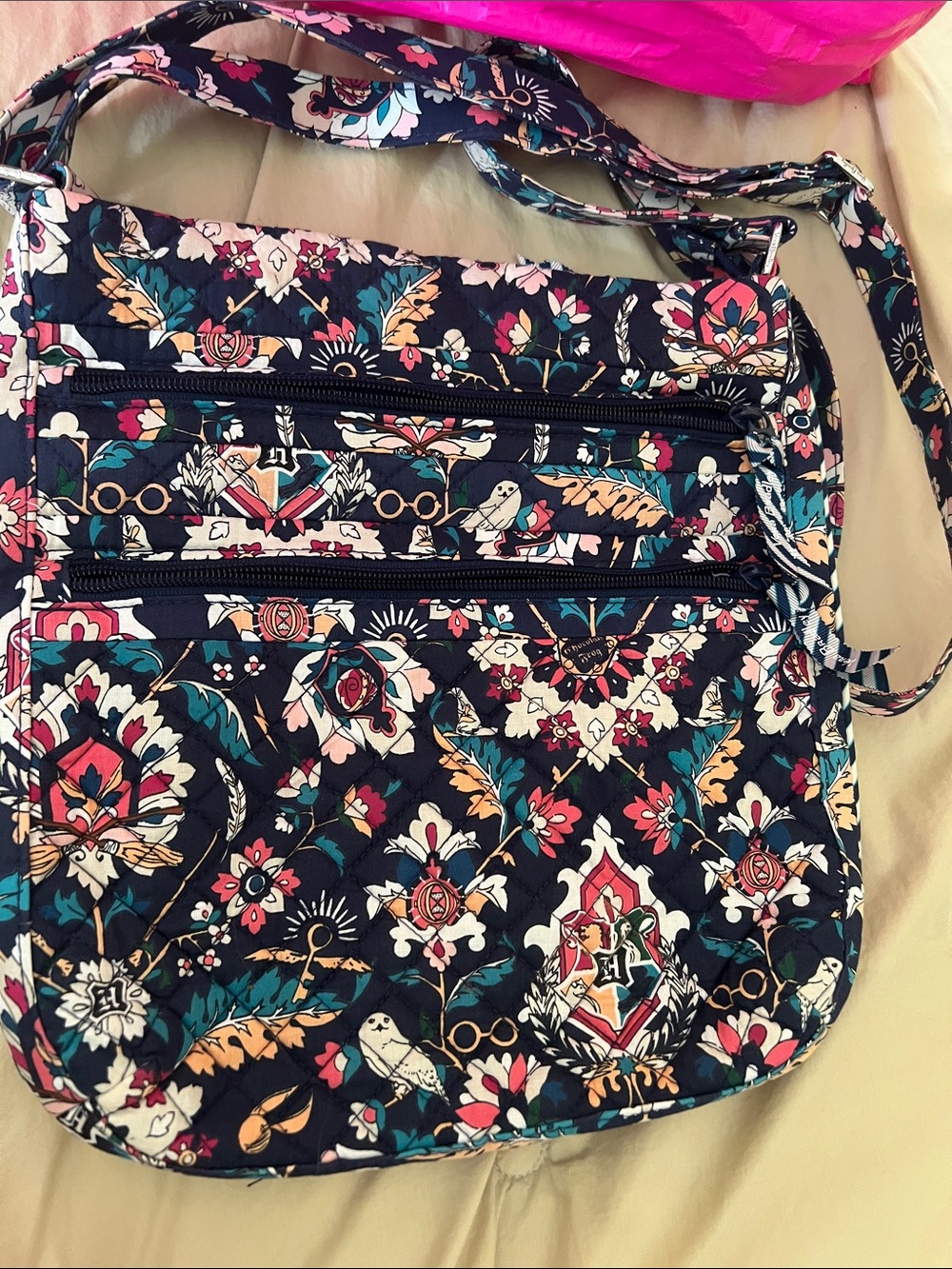 Vera Bradley Harry Potter Triple Zip Floral Quilted Crossbody